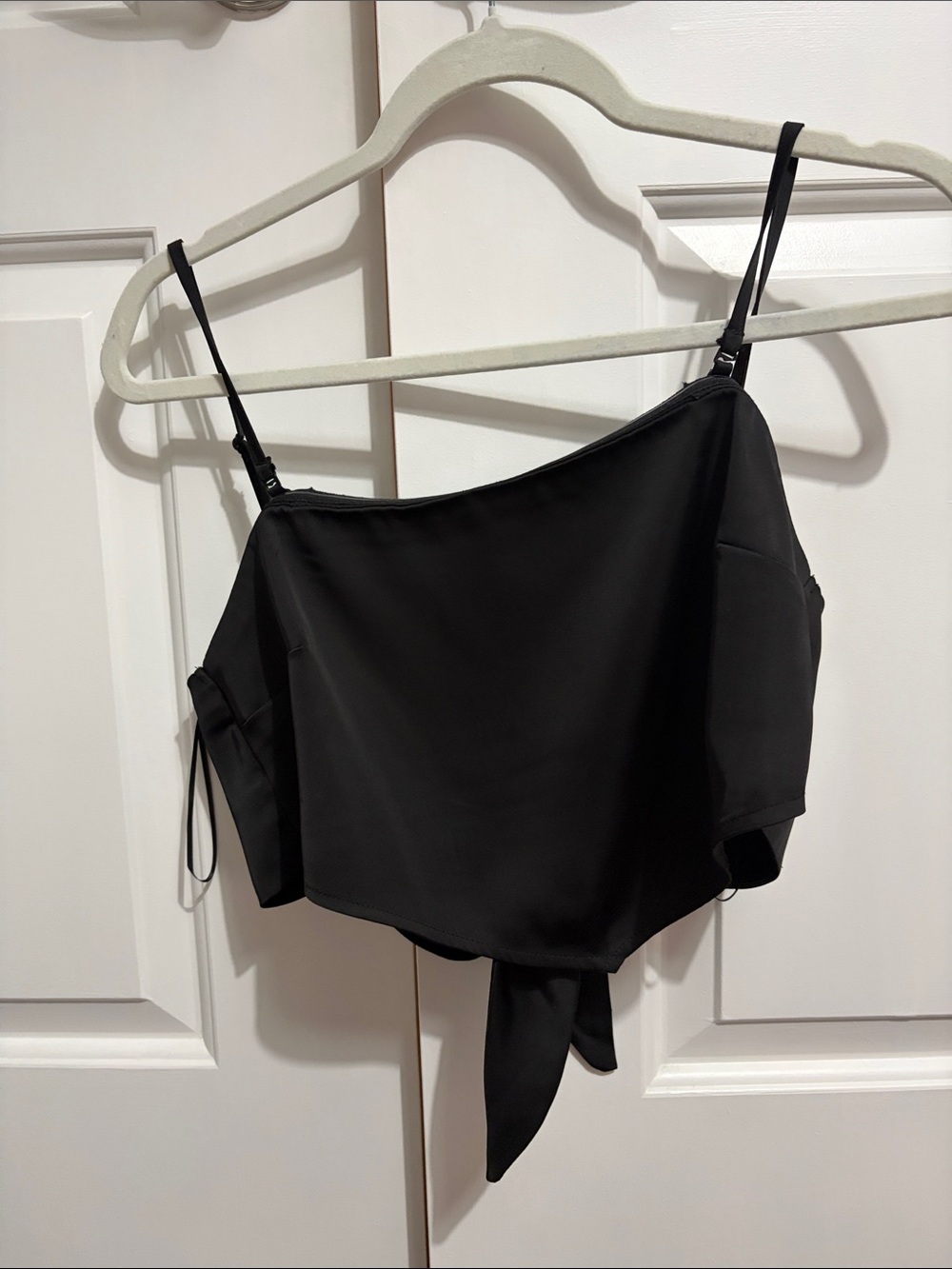 Garage Black Asymmetric Tie-Back Camisole